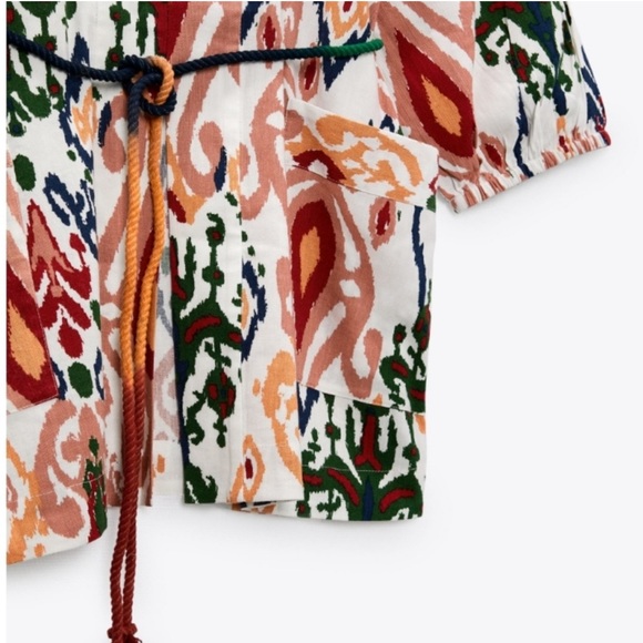 Zara 2pc Hanoi Ikat KIMONO & Shorts Set size -Medium NWT - Picture 7 of 9